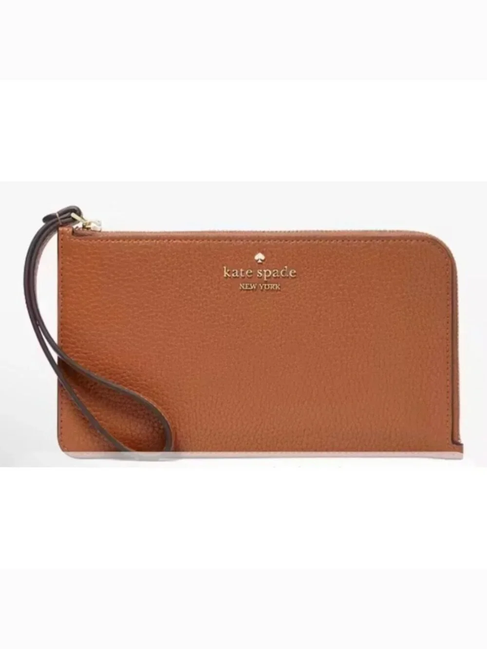 Kate Spade Lucy Pebbled Leather Medium L-zip Wristlet Wallet NWT